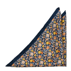 VIVIDIUM Navy/yellow pochette de costume