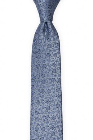 AUGURI Dusty blue cravate slim