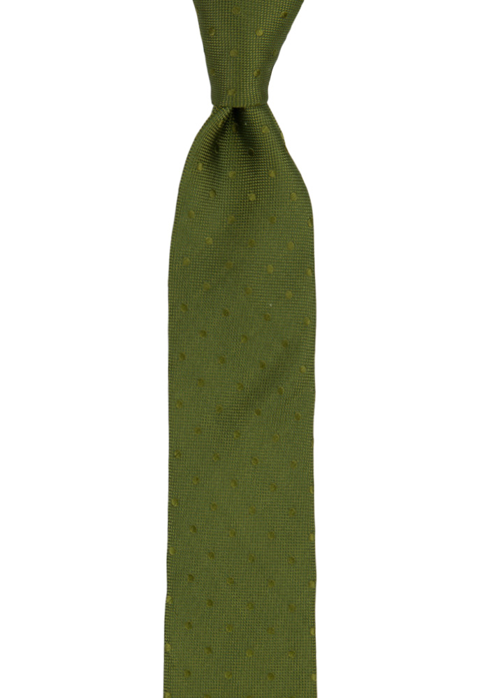 BRUDGUM Olive green cravate slim