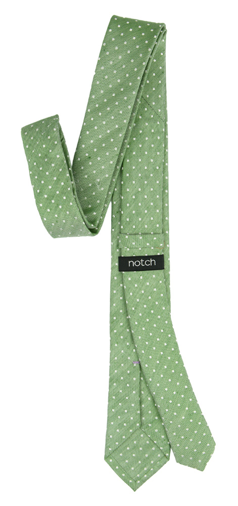 Cravate Extra Fine Pour Enfant En Soie Italienne - Vert Clair Rayé - Longueur 110 Cm - Neuf