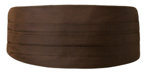 SOLID Dark brown ceinture de smoking