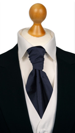 SOLID Dark navy lavallière pré-noué