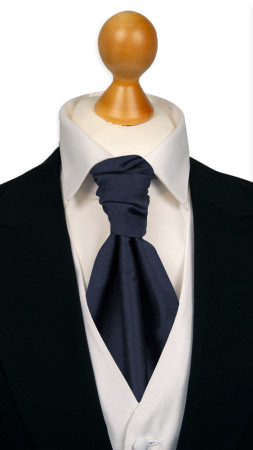SOLID Navy blue lavallière pré-noué