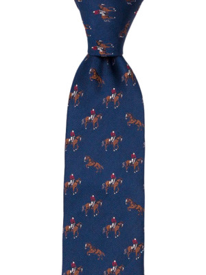 TIEQUESTRIAN Blue cravate classique