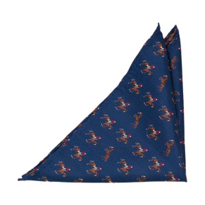 TIEQUESTRIAN Blue pochette de costume