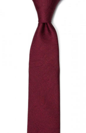 ORNATE Dark red cravate slim