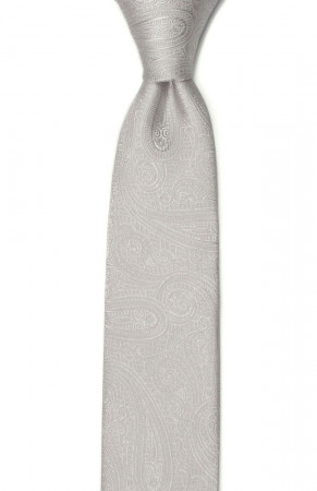 ORNATE Silver cravate slim