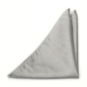 ORNATE Silver pochette de costume