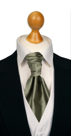 SATIN MOSS GREEN lavallière pré-noué