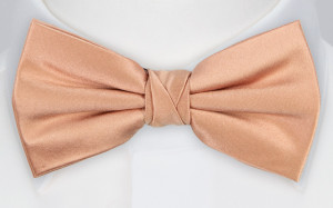 Satin Peach Pink nœud papillon pré-noué