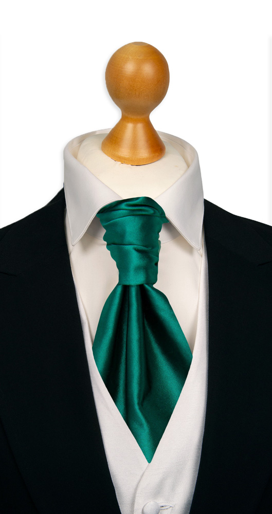 SATIN PERSIAN GREEN lavallière pré-noué