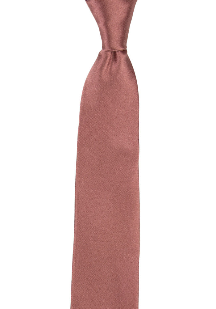 Satin Rose Wood cravate slim