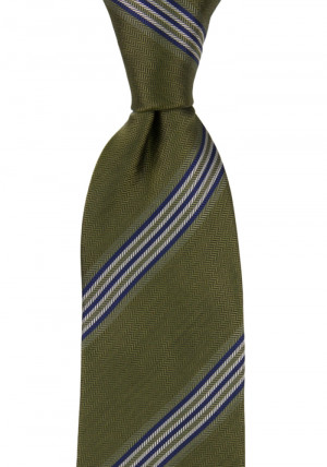 SERIOUSSTRIPES MOSS GREEN cravate classique