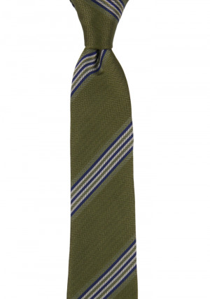SERIOUSSTRIPES MOSS GREEN cravate slim