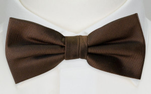 SOLID Dark brown nœud papillon pré-noué
