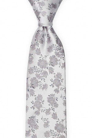 TOSSBLOSSOM Silver grey cravate classique