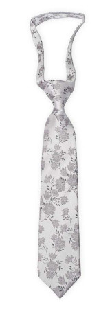 TOSSBLOSSOM Silver grey petite cravate enfant pré-nouée