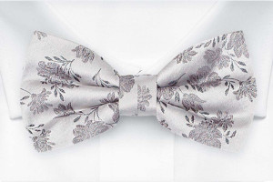 TOSSBLOSSOM Silver grey nœud papillon pré-noué