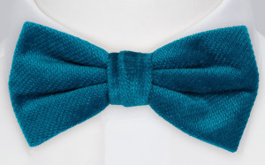 Velvet Blue Teal nœud papillon pré-noué