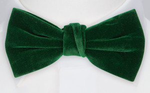 Velvet Forest Green nœud papillon pré-noué