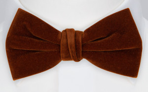 Velvet Toffee Brown nœud papillon